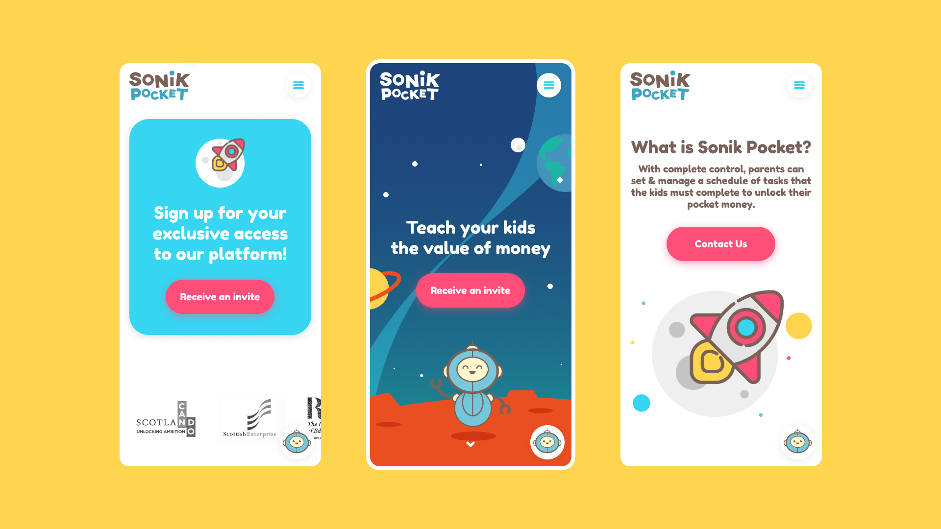 Sonik-Pocket-screens